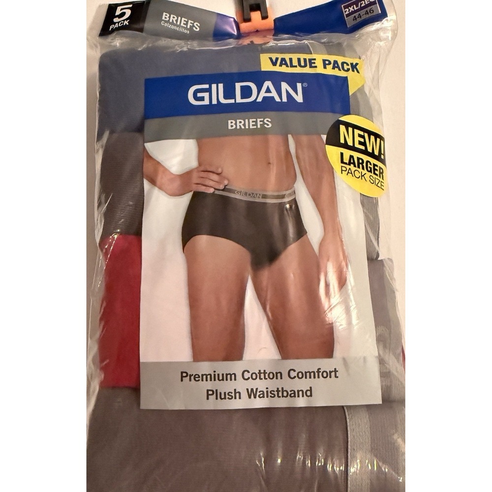 THREE SETS of 5 Gildan Briefs Men 2XL Multicolor NEW Premium Cotton Waistband